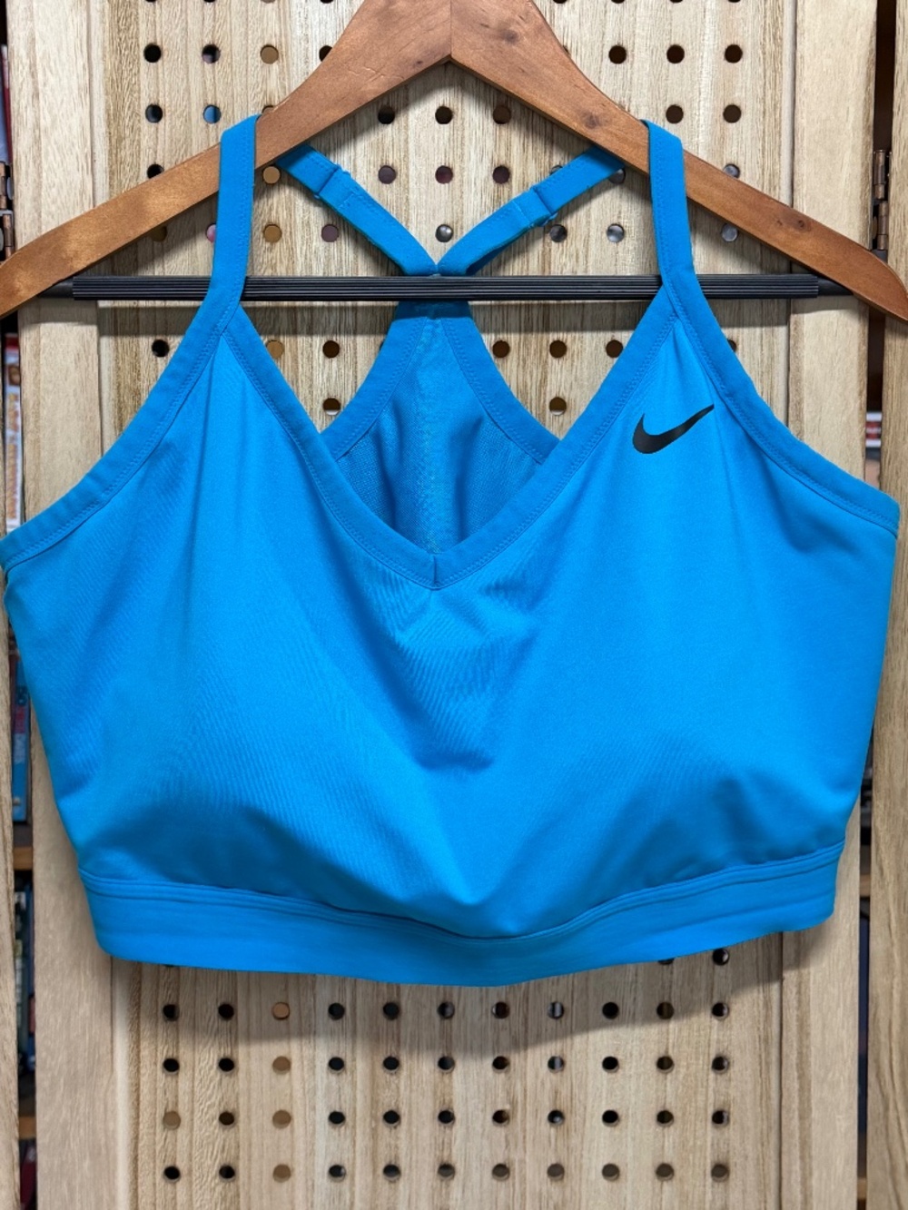 Nike Dri-FIT Sports Bra 3X Blue High Support Racerback Gym Active